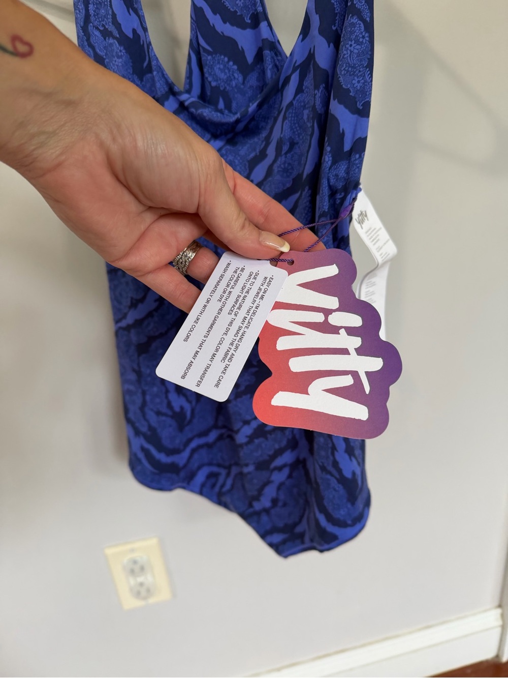 YITTY Blue Patterned Racerback One-Piece Tank - Picture 3 of 8